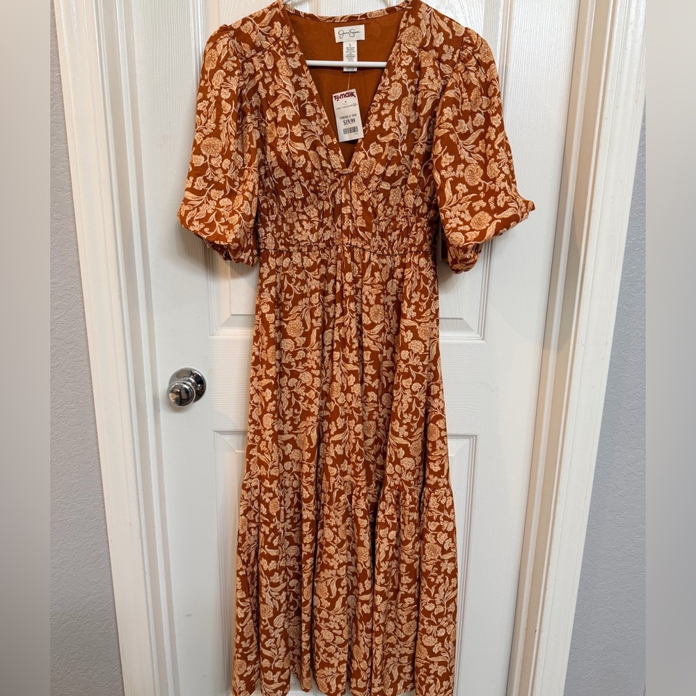 Jessica Simpson Rust Floral Maxi Dress